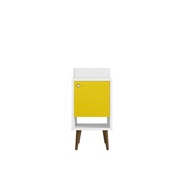 Designed To Furnish Liberty Bathroom Vanity with Sink & Shelf in White & Yellow, 36.41 x 17.71 x 17.71 in. DE2616319